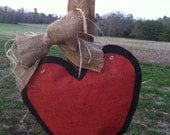 Valentine's Day Heart Burlap Door Hanger with Burlap Bow