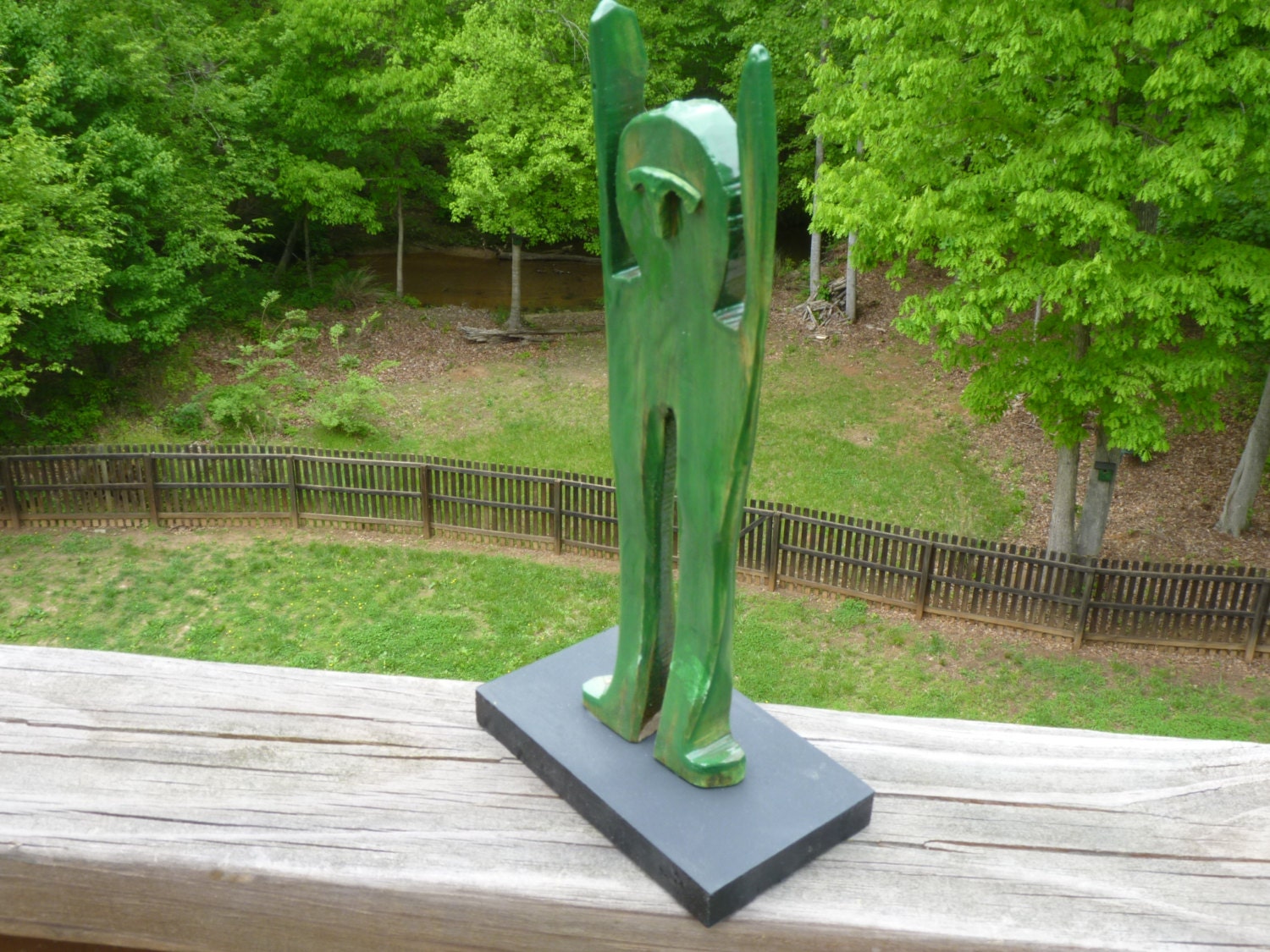 Wood Sculpture , Folk Art Wood Carving of a Green Man, Victory ,Rustic , Maple Sculpture