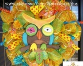 Whimsical Owl Summer  Wreath