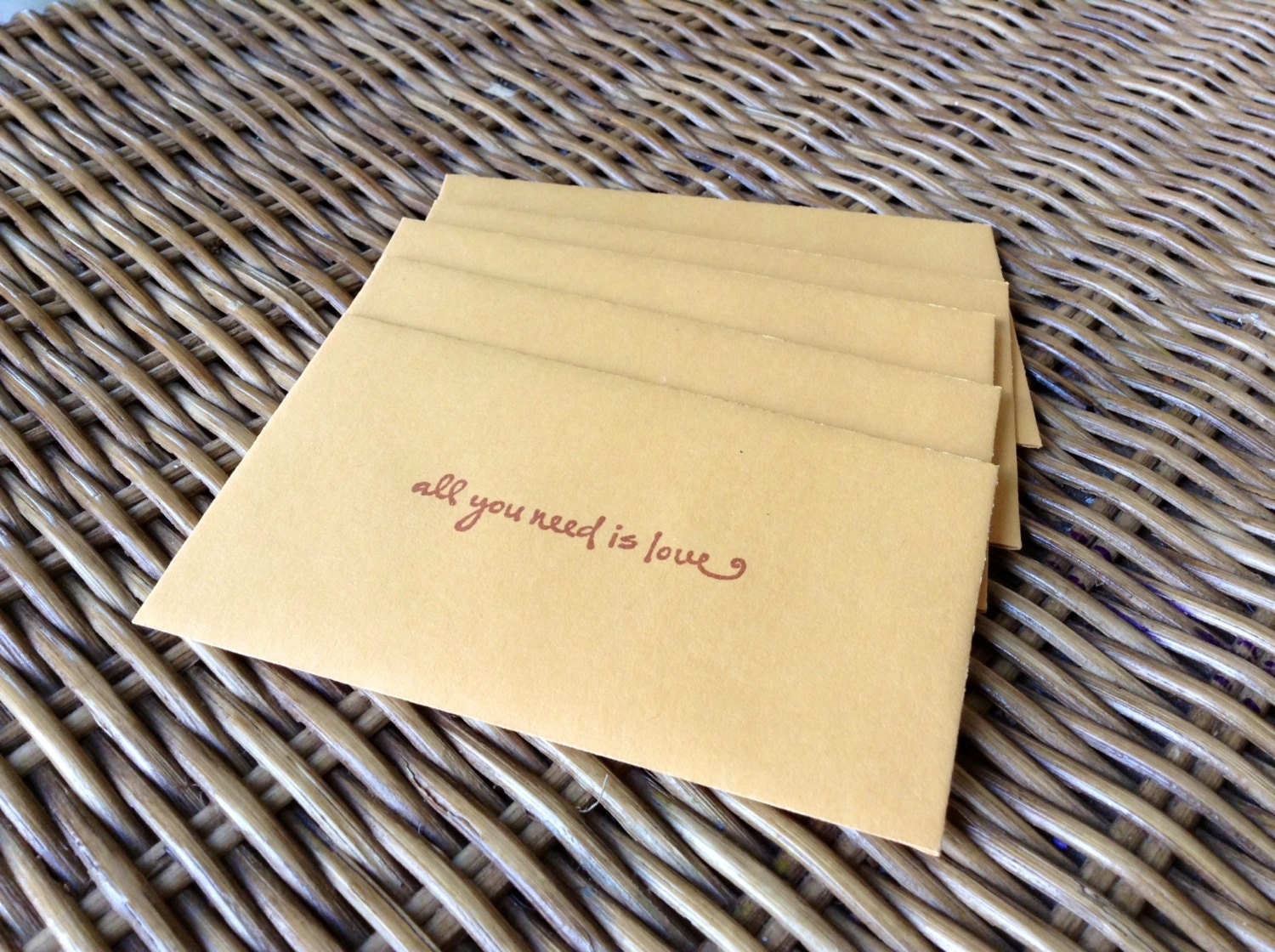 25 Small Manilla Kraft Stamped Envelopes