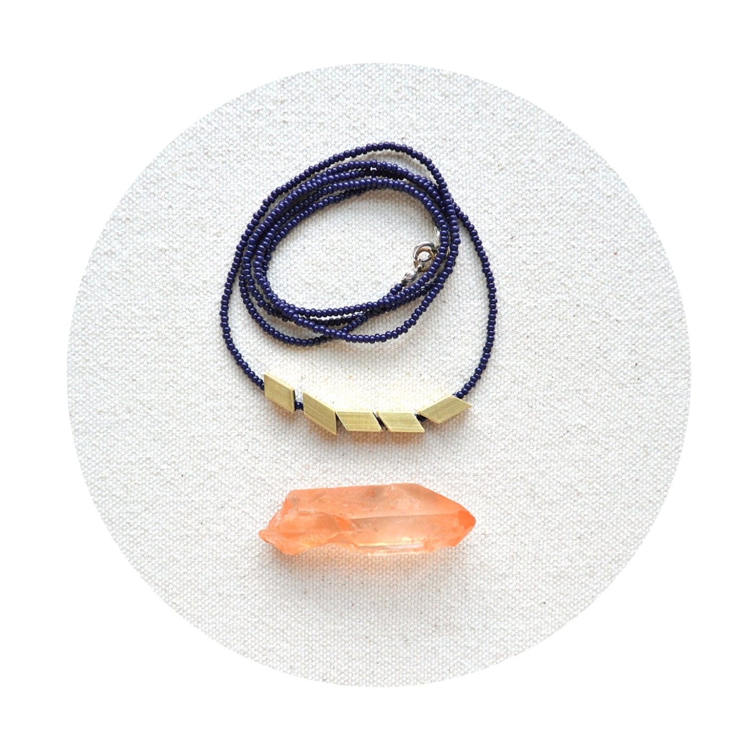 The Helsinki Series in Navy- Modern Geometric Necklace