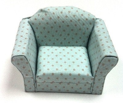 Modern armchair - pale blue polka dot