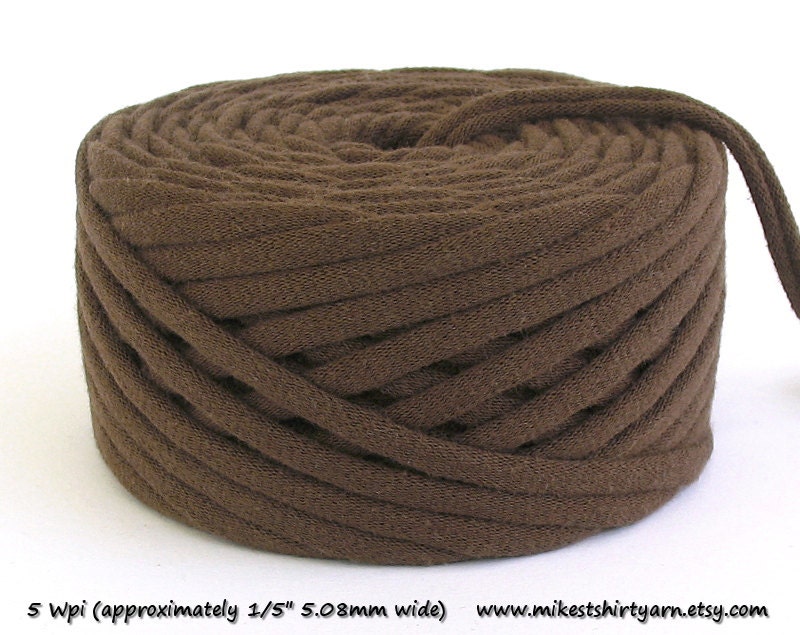Recycled T Shirt Yarn - Brown - 31 Yards Tshirt