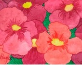 Three-plus Poppies, original watercolor