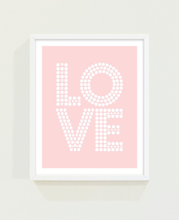 LOVE Polkadot Heart Print - Valentine's Day Gift Il_570xn