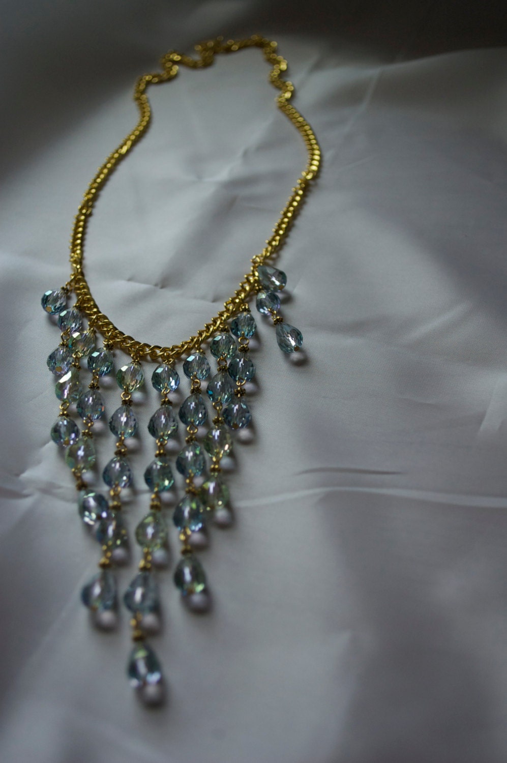 Mermaid Inspired Blue Green Bib Necklace