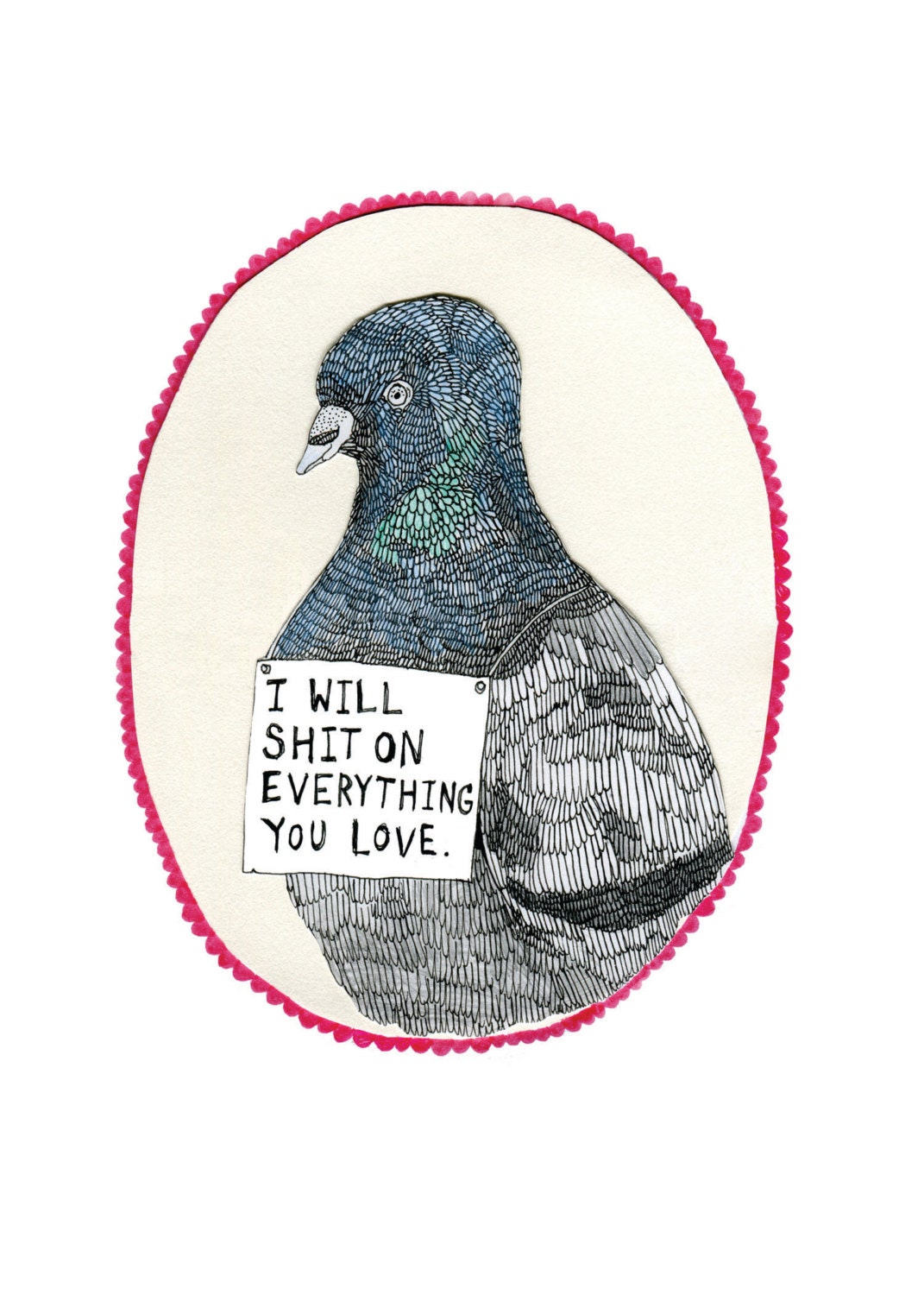 Pigeon print limited 7x5in
