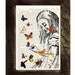 Book print Alice in Wonderland Playing with butterflies print on Vintage Dictionary Book art