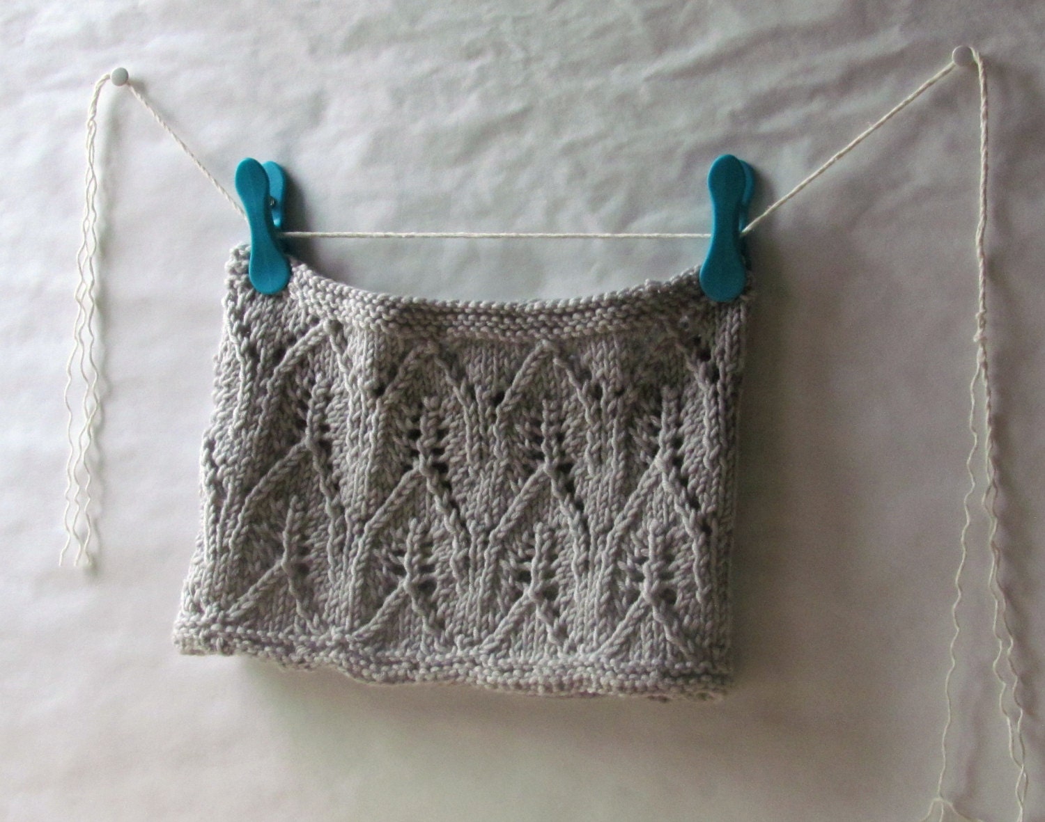 Grey Lace Cowl / knitted scarf for a romantic woman / Light grey / mother day gift alpaca handmade theyarnkitchen