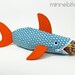 Shark Bag by MinneBites / Toddler Art Storage Bag - Shark Pencil Pouch - Fun Animal Toy Bag - Kids Rainy Day Art Supplies