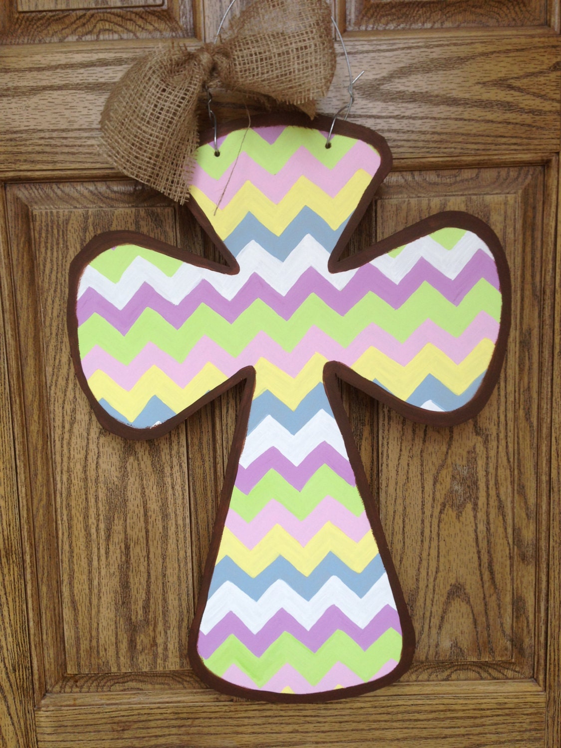 Chevron Wooden Cross Door Hanger