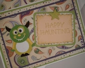 Happy Haunting - Handmade Halloween Card with Embellished Envelope