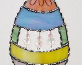 Stained Glass Suncatcher - Decorated Easter Egg, Faberge Egg, Crystal Beads