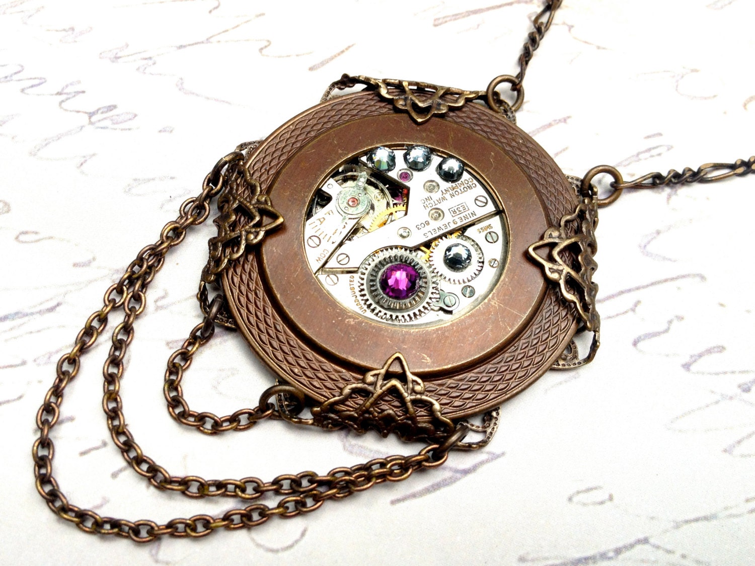 Elegant Neo Victorian Steampunk Pendant Necklace
