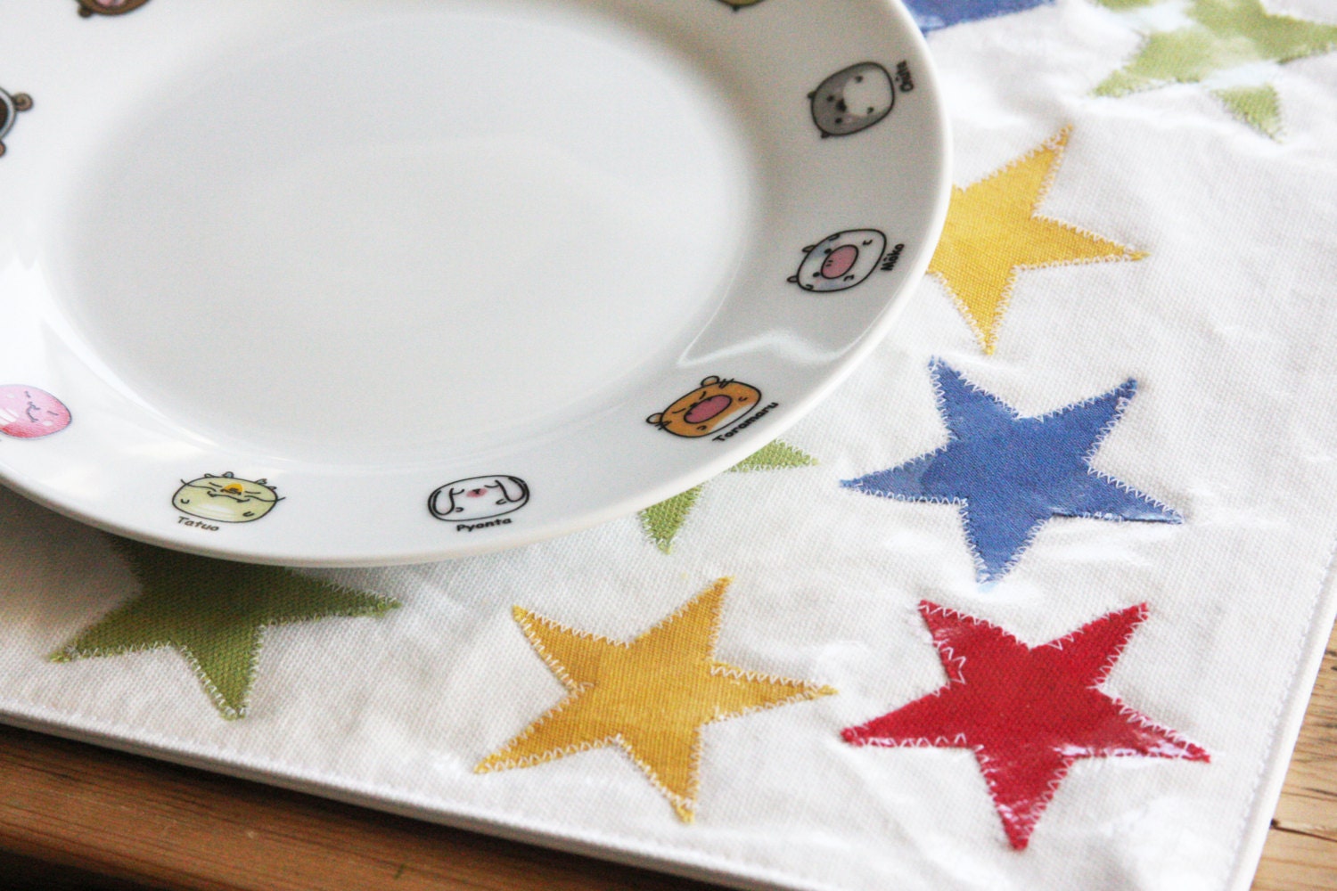 Kids Placemat with Stars - Vinyl Covering: READY to SHIP - Free US Shipping