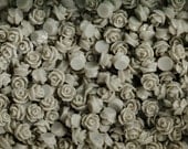 25 - Gray Teeny Tiny Rose Resin Cabochons, Rose Shaped Flatback Cabochons, 7.5mm x  6mm (R3-046)