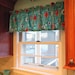 1 Valance Cotton 40 x 14  RETRO Look Turquoise  ATOMIC  Print Window Valance curtain Eames style