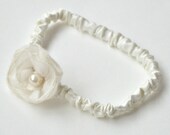 Cream Bridal Keepsake Garter with silk organza rosette