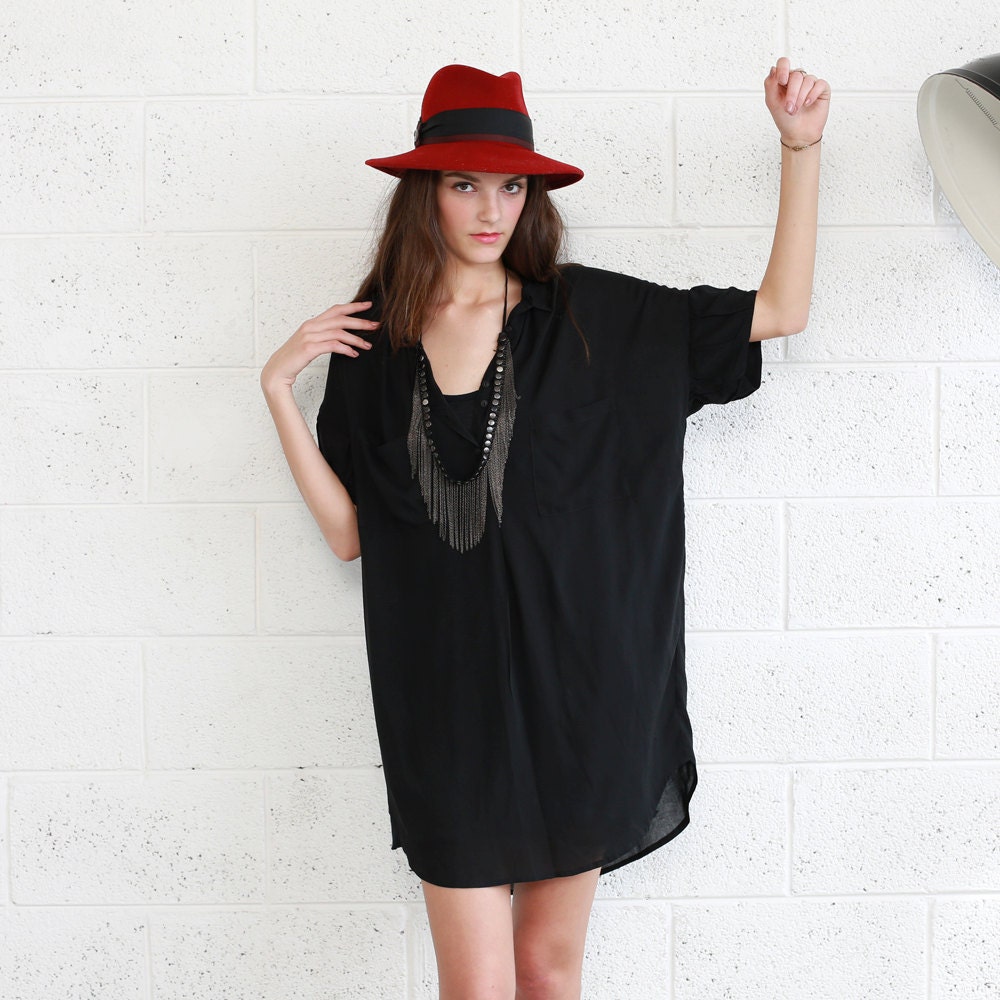 Black Pocket Dress- Black Knee Length Summer Dress