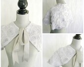 Grey Bridal Capelet, Bolero, Shrug, Cover Up, Grey Rosette - THE DANCE