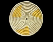Natural and Yellow Hand Woven Trivet