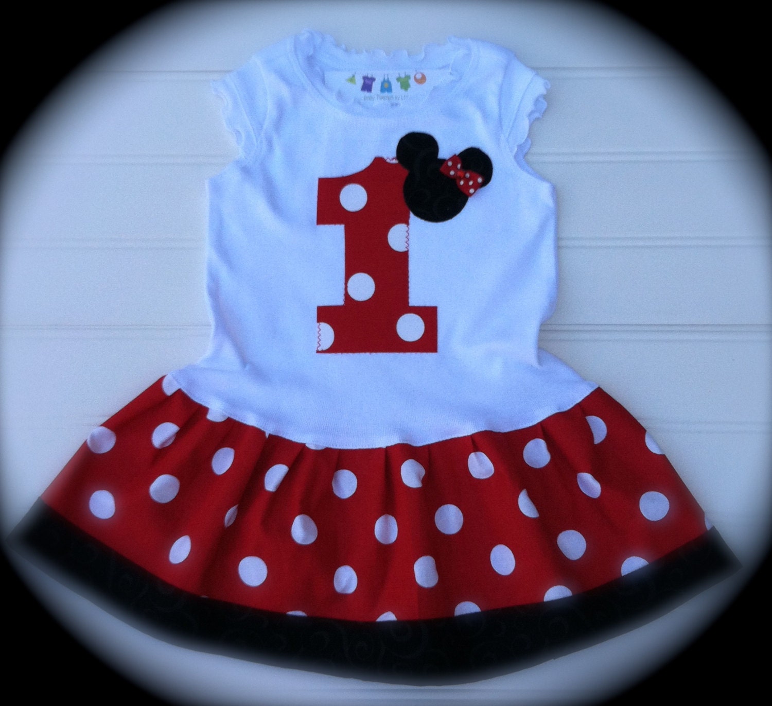 Cap Sleeve Minnie Dress with number   Dress Available in  6-12 months through 6/8