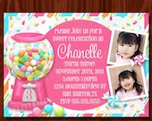 Sweet Shoppe Gumball machine Birthday Invitation PRINTABLE Digital File Il_170x135