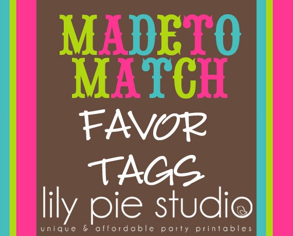 Custom Favor Tags Made to Match any invitation design from LilyPieStudio Il_570xn