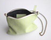 Mini Crossbody Pouch with Chain in Pale Kiwi