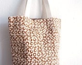Handprinted Canvas Tote Organic Cotton Cacao Brown
