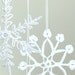 6 Lace Crochet snowflakes, christmas decoration ornament- different design silver sparkling