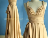 Champagne Bridesmaid Dress Wrap Beige Convertible Dress Wedding Infinity Dress Maxi Dress Women