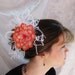 Orange Tangerine Hyacinth Bridesmaid Fascinator Embroidered Flower Swarovski Crystals Wedding Hair Accessory