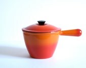 FRENCH vintage Le CREUSET enamel Cast Iron FONDUE pot