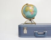 Blue Travel Joy Suitcase - Mid-Century Luggage