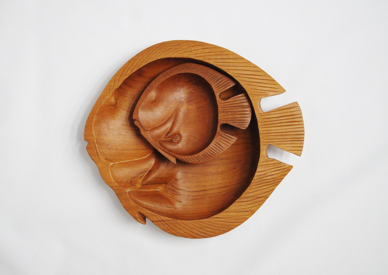 Vintage Wooden Fish Bowls