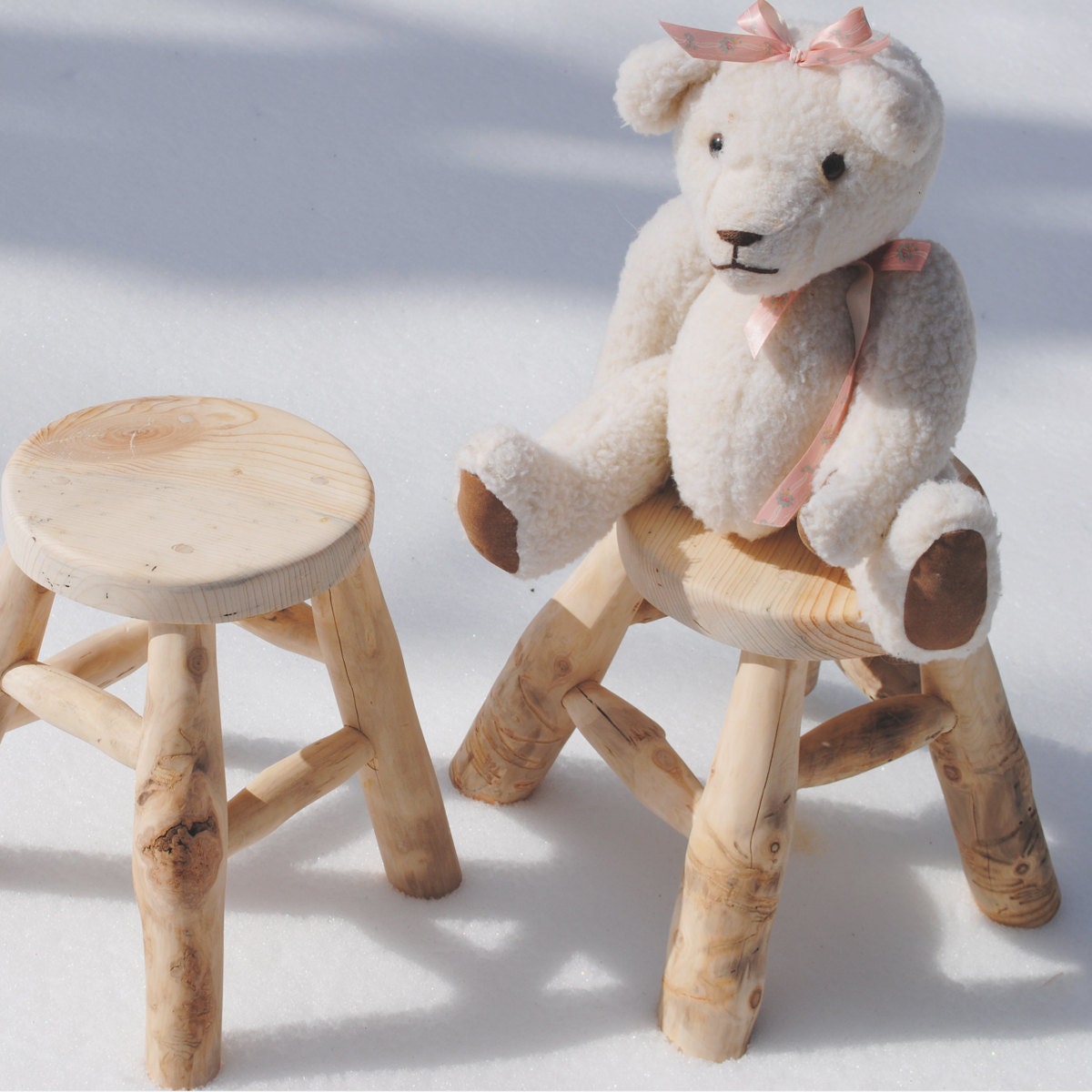 Reclaim Wood Stool, made from sustainably harvested Aspen Logs, Sustainable Furniture, Rustic Furniture from Naturally Aspen