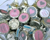 Modern Chic Baby Shower in Pink and Gray- Hershey Kiss Labels- Print Your Own Il_170x135