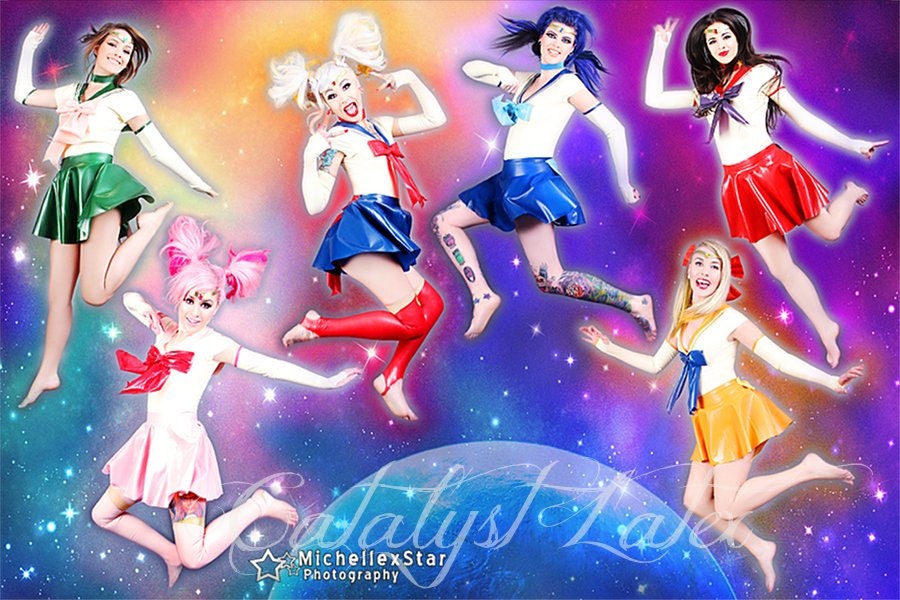 Latex Sailor Moon and Scouts Complete Outfit