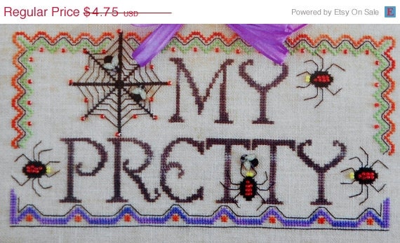 Anita Boatright MY PRETTY Halloween Design By The Sunflower Seed - Counted Cross Stitch Pattern Chart