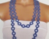 hand crochet infinity loop circle scarf christmas gift for her blue