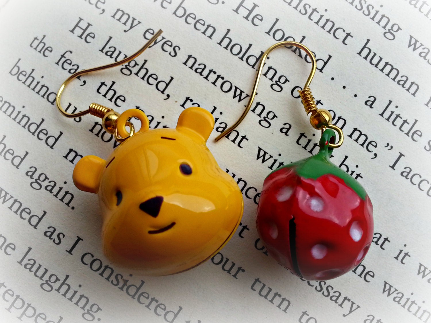 Bell Earrings Unique Pooh or Berry
