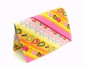 Business Card Holder - Paisley floral in orange, pink, yellow, and mint