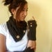 Autumn fashion./ Hand knit Neck Warmer / Scarf and gloves set :  brown  color. Special set. Gift guide