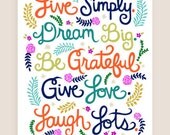 8x10-in Five Things Illustration Print.