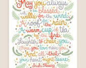 11x14-in Irish Blessing Illustration Print.
