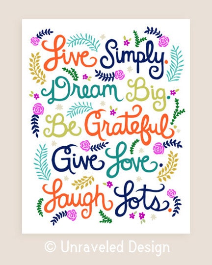 8x10-in Five Things Illustration Print.