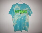 nirvana tie dye glow in the dark slime t shirt L