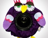 Shutter Buddies Pet Paul Purple OWL with SQUEAKER camera lens prop- Ready to ship