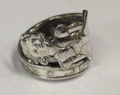 Silverware Ring Handmade Betty Lou Vintage Carlton Silver plate 1934